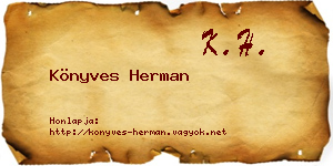 Könyves Herman névjegykártya
